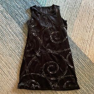 Y2K black velvet mini dress with sequin detail xs